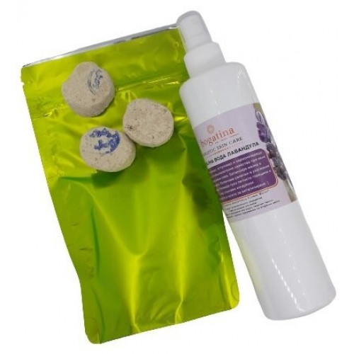 РУШУР КАМЪК за почистване 3 бр + ФЛОРАЛНА ВОДА Bogatina 250 ml